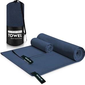 Microfibre Towel Set of 2 - Dark Blue